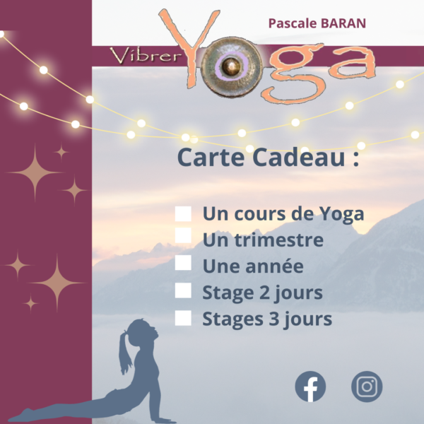 Une idée cadeau : des  cours, un stage de yoga